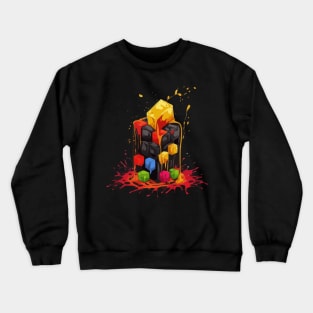 Rainbow Abstraction melted rubix cube Crewneck Sweatshirt